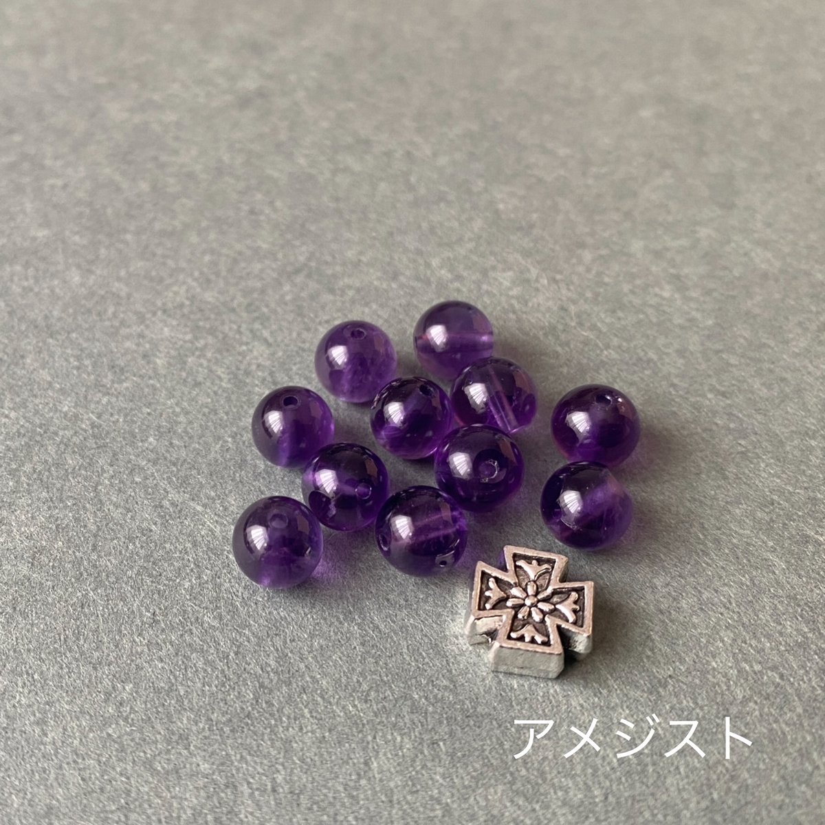 お花模様のクロス＊ロザリオブレスレット（天然石8種類より） | 長崎