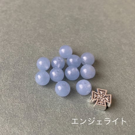 ＊お花模様のクロス＊ロザリオブレスレット（天然石8種類）