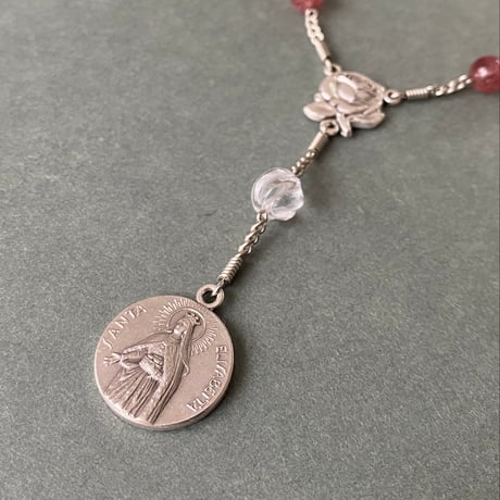 ＊展示＊ピンクエピドード＊聖エリザベトのチャプレット