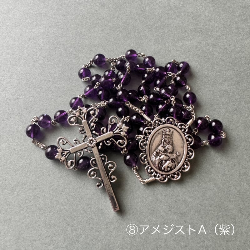 大浦天主堂・信徒発見の聖母のロザリオ＊天然石全12色 | 長崎編み