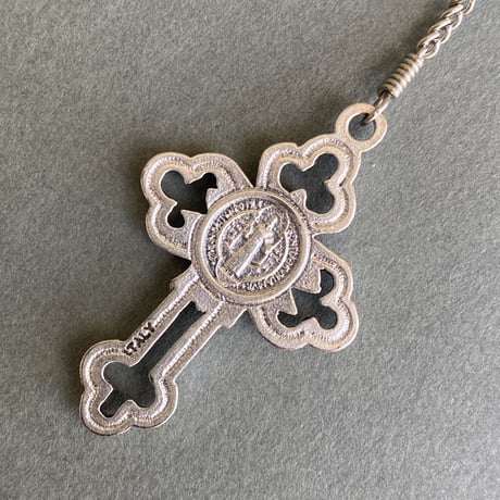 ＊聖ベネディクト＊スモーキークォーツの5連ロザリオ