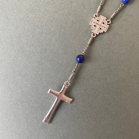 ＊エルサレム十字＊ラピスラズリの1連ロザリオ