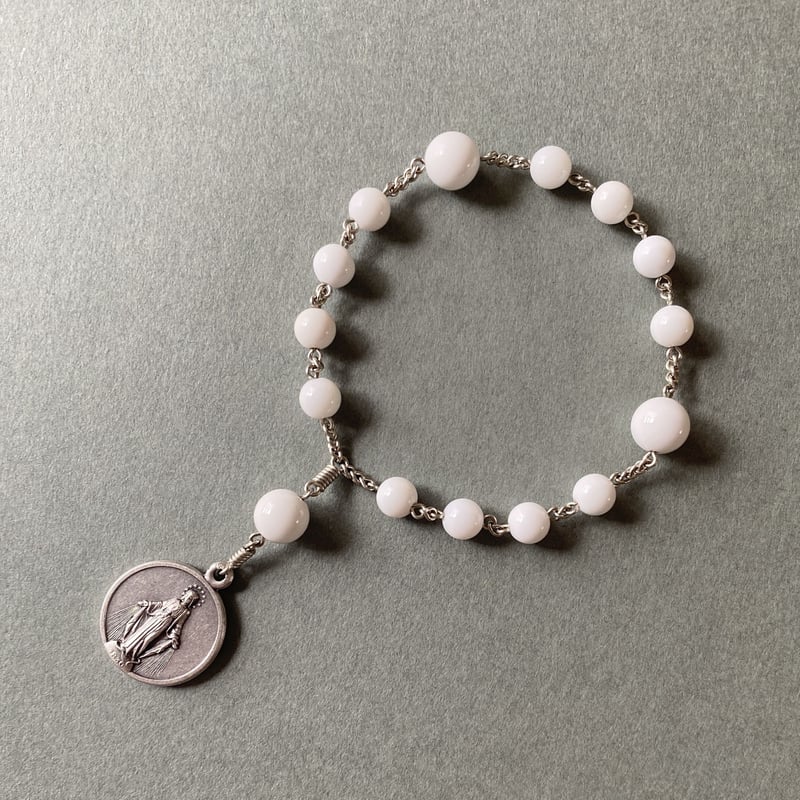 ロザリオネックレス　オニキス　手編みロザリオ　長崎編み ロザリオネックレス オニキス 手編みロザリオ 長崎編み