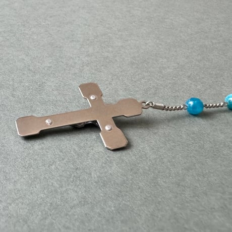 ＊聖霊との不思議のメダイ＊ブルーアパタイトの5連ロザリオ