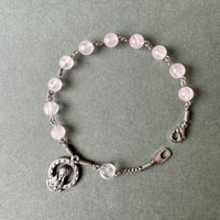 ＊ルルドのマリア様＊ローズクォーツのロザリオブレスレット