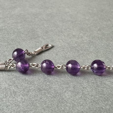 ＊不思議のメダイ＊アメジストのロザリオブレスレット