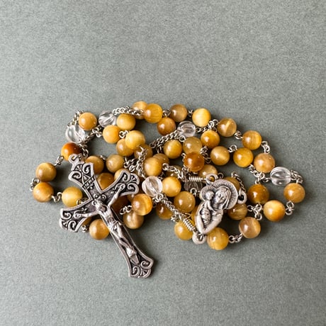 手編みロザリオ・ブルーメノー(径6mm )   240603 手編みロザリオ・ブルーメノウ Handmade Rosary 250603 - メルカリ