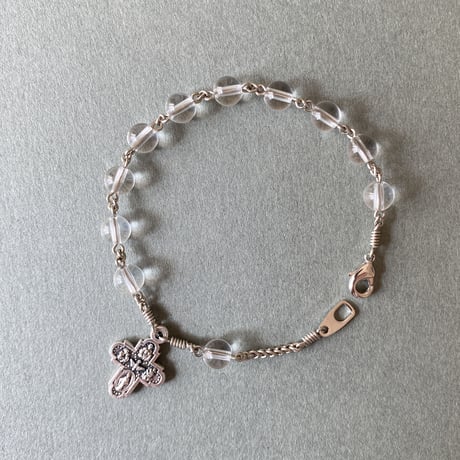 ＊天然水晶のロザリオブレスレット（メダイ6種類）