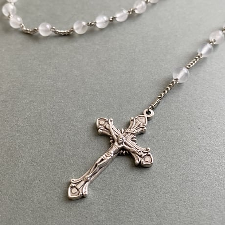 ＊展示＊聖エリザベトと悲しみの聖母＊ロイヤルブルームーンストーンの5連ロザリオ