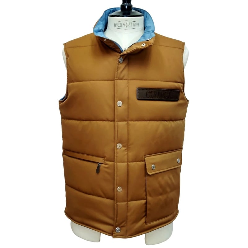 値下げ❗️NO COFFEE ✖️CLUBHOUSE ベスト　リバーシブル 新入荷】COURSE（コース） ジップアップジレ（ベスト）リバーシブル