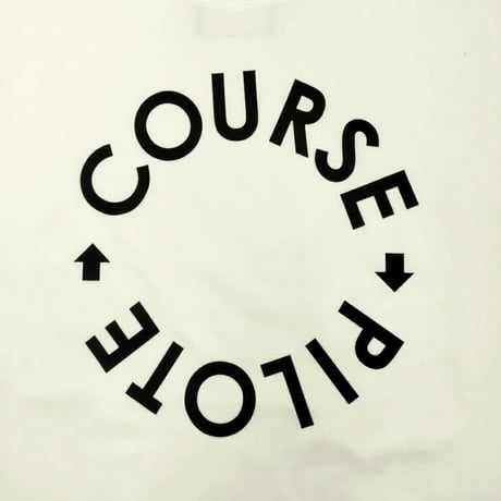 【新入荷】COURSE（コース） Tシャツ 半袖 レタード COURSE PILOTE メンズ  ホワイト 白ｘネイビー コットン 日本製（CR612001-01）
