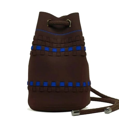 【新入荷】POCCA（ポッカ） イタリア製 ディティーバッグ 小型  ブラウンｘブルー ポリエステル ナイロン DITTY BAG ポシェット メンズ レディース（PO619001-71）