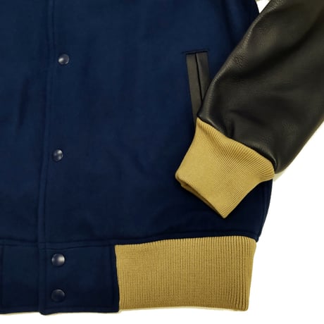 COURSE＜コース＞スタジアムジャンパー Varsity Jacket Blue + Navyブルーｘネイビー(CR224001-80)