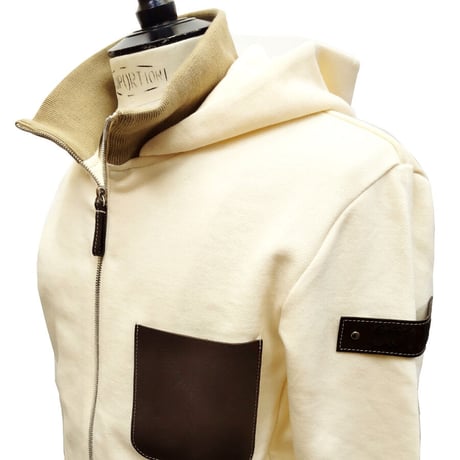 COURSE＜コース＞フーテッドブルゾン Winter Cotton Hooded parka Ecru  オフホワイト(CR223002-01)