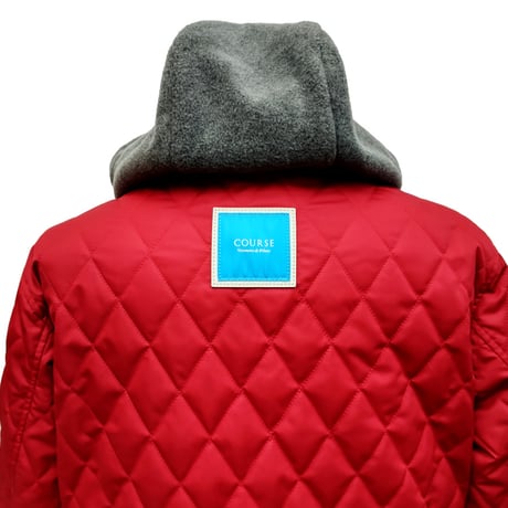 COURSE＜コース＞フーテッドブルゾン Winter Driving Footed Quilting Jacket RedｘGray レッドｘグレー（CR324002-40）