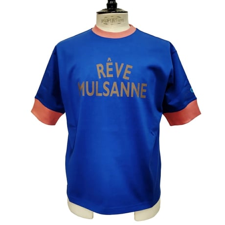 【新入荷】COURSE（コース） Tシャツ 半袖 レタード Rêve Mulsanne メンズ  ダークブルーｘピンク コットン 日本製（CR612002-83）