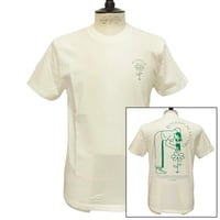 OLOW（オロウ） Tシャツ バックプリント 植物のイラスト  ホワイト 白ｘグリーン オーガニックコットン100% ゆったりシルエット【サイモン・ランドレイン】（OL612001-01）
