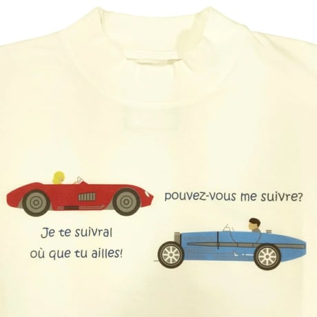 COURSE（コース） Tシャツ 半袖 クラシック レーシングカー イラスト メンズ 白 ホワイト コットン 日本製( CR512002-01)