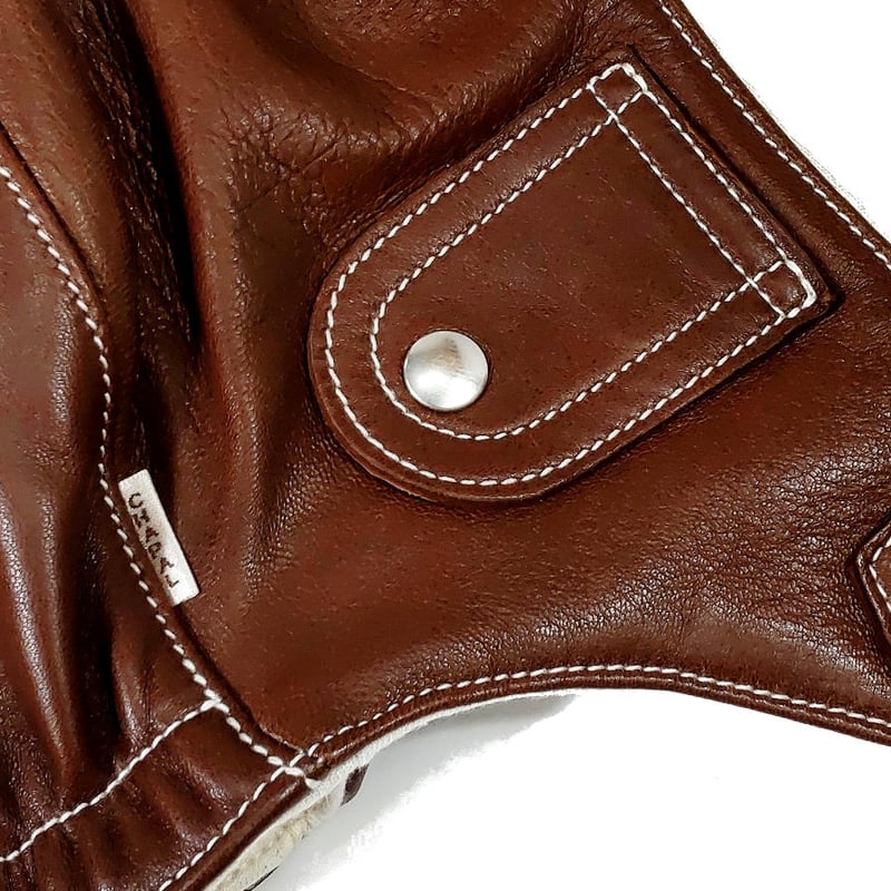 chapal シャパル ナッパレザー ベスト　Ｌフランス製 エルメスオレンジ chapal シャパル ナッパレザー ベスト Lフランス製 エルメス