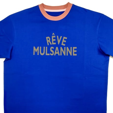 【新入荷】COURSE（コース） Tシャツ 半袖 レタード Rêve Mulsanne メンズ  ダークブルーｘピンク コットン 日本製（CR612002-83）