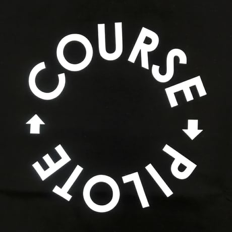 【新入荷】COURSE（コース） Tシャツ 半袖 レタード COURSE PILOTE メンズ ブラック 黒ｘ白 コットン 日本製（ CR612001-99）