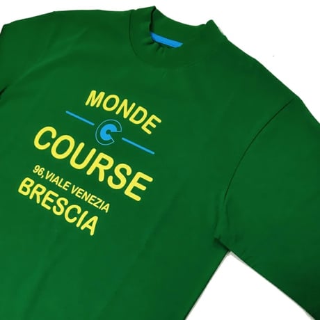 COURSE（コース） Tシャツ 半袖 レタード イラスト メンズ グリーン コットン 日本製(CR512001-60)