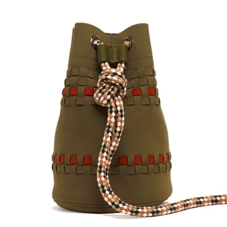 【新入荷】POCCA（ポッカ） イタリア製 ディティーバッグ 小型 カーキベージュｘオレンジ ポリエステル ナイロン DITTY BAG ポシェット メンズ レディース（ PO619001-62）
