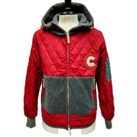 COURSE＜コース＞フーテッドブルゾン Winter Driving Footed Quilting Jacket RedｘGray レッドｘグレー（CR324002-40）