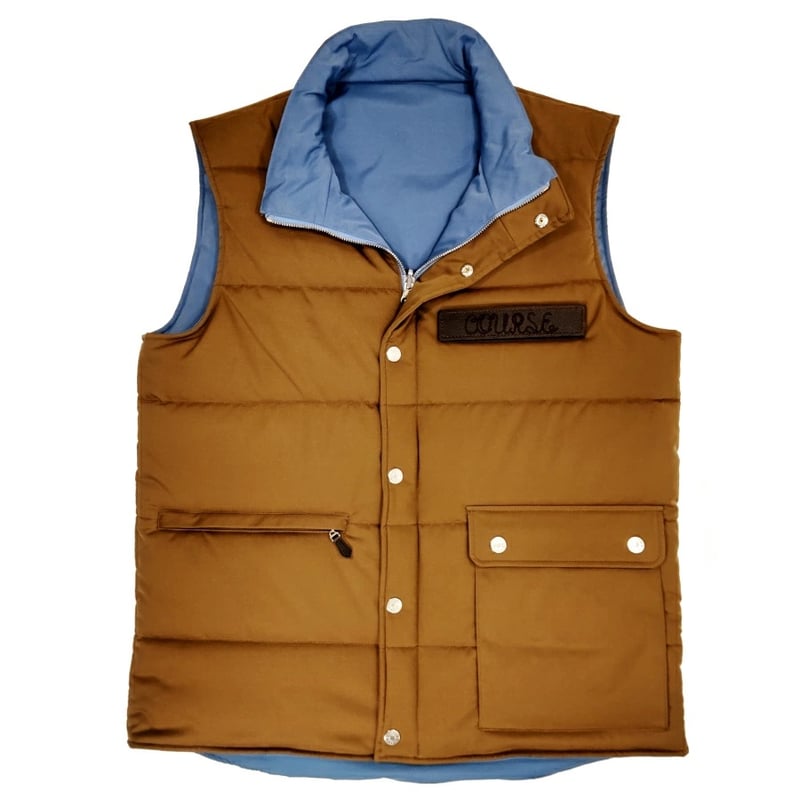 値下げ❗️NO COFFEE ✖️CLUBHOUSE ベスト　リバーシブル 新入荷】COURSE（コース） ジップアップジレ（ベスト）リバーシブル