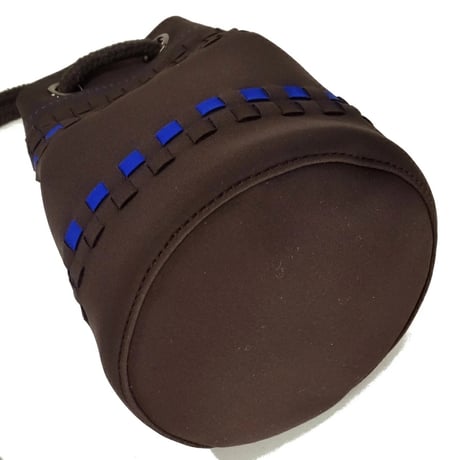 【新入荷】POCCA（ポッカ） イタリア製 ディティーバッグ 小型  ブラウンｘブルー ポリエステル ナイロン DITTY BAG ポシェット メンズ レディース（PO619001-71）