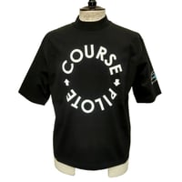 【新入荷】COURSE（コース） Tシャツ 半袖 レタード COURSE PILOTE メンズ ブラック 黒ｘ白 コットン 日本製（ CR612001-99）