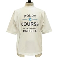 COURSE（コース） Tシャツ 半袖 レタード イラスト メンズ ホワイト 白 コットン 日本製(CR512001-01 )