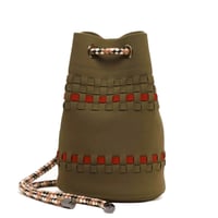 【新入荷】POCCA（ポッカ） イタリア製 ディティーバッグ 小型 カーキベージュｘオレンジ ポリエステル ナイロン DITTY BAG ポシェット メンズ レディース（ PO619001-62）