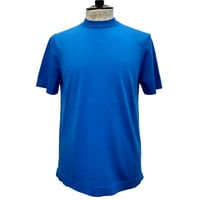 AIDA BARNI（アイダバルニ） イタリア製 半袖 ニットTシャツ メンズ  ブルー 無地 綿（AN213001-80）