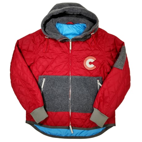 COURSE＜コース＞フーテッドブルゾン Winter Driving Footed Quilting Jacket RedｘGray レッドｘグレー（CR324002-40）
