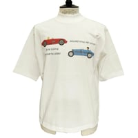 COURSE（コース） Tシャツ 半袖 クラシック レーシングカー イラスト メンズ 白 ホワイト コットン 日本製( CR512002-01)