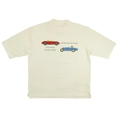 COURSE（コース） Tシャツ 半袖 クラシック レーシングカー イラスト メンズ 白 ホワイト コットン 日本製( CR512002-01)