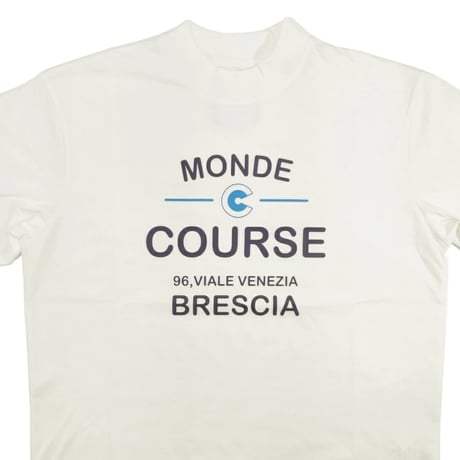 COURSE（コース） Tシャツ 半袖 レタード イラスト メンズ ホワイト 白 コットン 日本製(CR512001-01 )