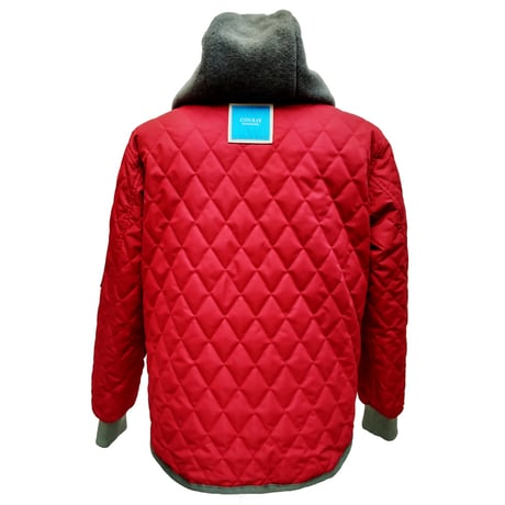 COURSE＜コース＞フーテッドブルゾン Winter Driving Footed Quilting Jacket RedｘGray レッドｘグレー（CR324002-40）