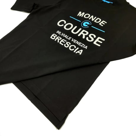 COURSE（コース） Tシャツ 半袖 レタード イラスト メンズ ブラック 黒地 コットン 日本製（ CR512001-99）