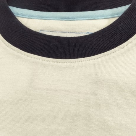 【新入荷】COURSE（コース） Tシャツ 半袖 レタード Rêve Mulsanne メンズ ホワイト 白ｘネイビー コットン 日本製（ CR612002-18）