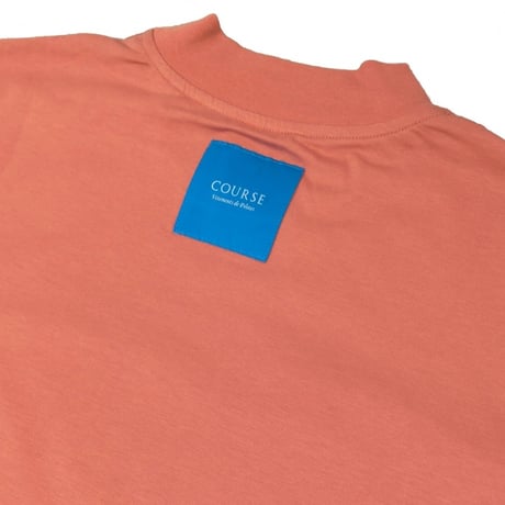 COURSE（コース） Tシャツ 半袖 メンズ  ピンクｘホワイトライン コットン 別布縫付けライン柄（CR312001-30）