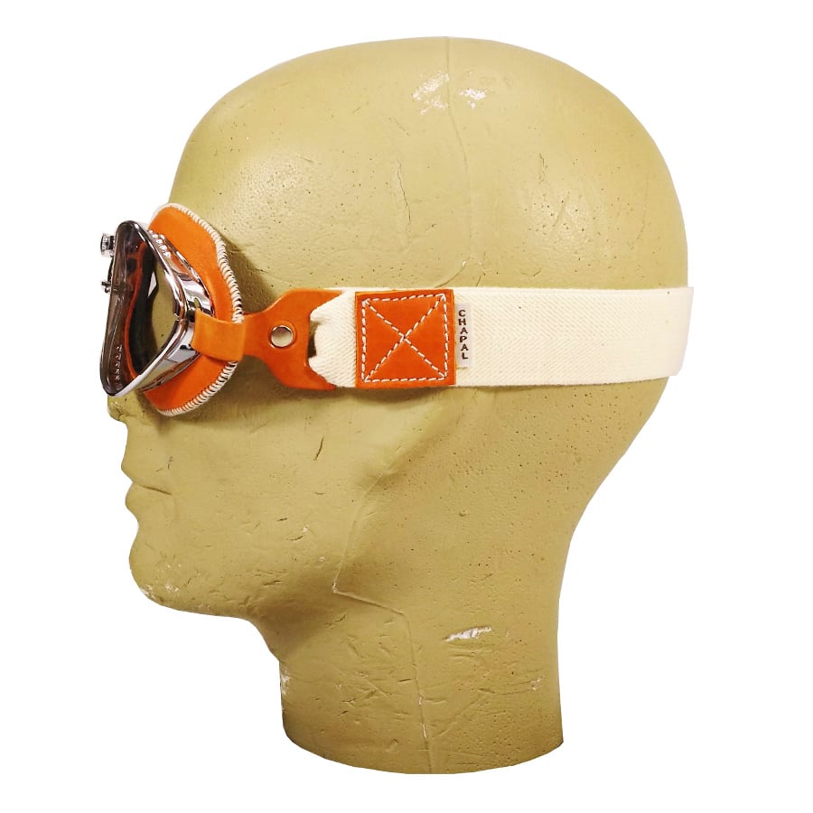 CHAPAL シャパル フランス製 羊革 ゴーグル(L) オレンジ クラシック