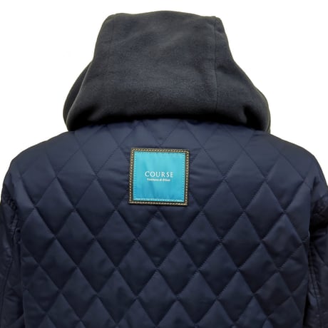 COURSE＜コース＞フーテッドブルゾン Winter Driving Footed Quilting Jacket Navy ネイビー（CR324002-80）