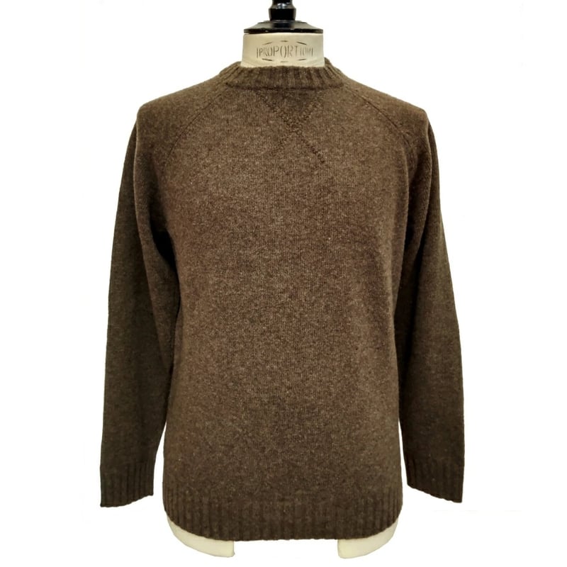 メンズ ウールカシミヤ ラグランスリーブ クルーネック ニット ウールブレンドクルーネックニット｜メンズファッション通販