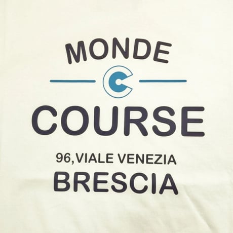 COURSE（コース） Tシャツ 半袖 レタード イラスト メンズ ホワイト 白 コットン 日本製(CR512001-01 )