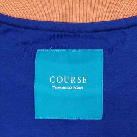 【新入荷】COURSE（コース） Tシャツ 半袖 レタード Rêve Mulsanne メンズ  ダークブルーｘピンク コットン 日本製（CR612002-83）