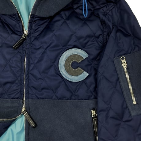 COURSE＜コース＞フーテッドブルゾン Winter Driving Footed Quilting Jacket Navy ネイビー（CR324002-80）