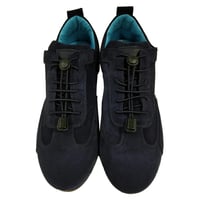 【新入荷】COURSE（コース） ドライビング・シューズ ローカット メンズ・レディース イタリア製  ネイビー スエード ワンタッチ レースロック 伸びる紐 男女兼用（CR520001-80）