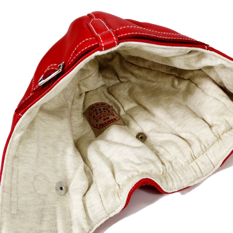 CHAPAL シャパル フランス製 羊革 ソフトヘルメット パイロット レッド
